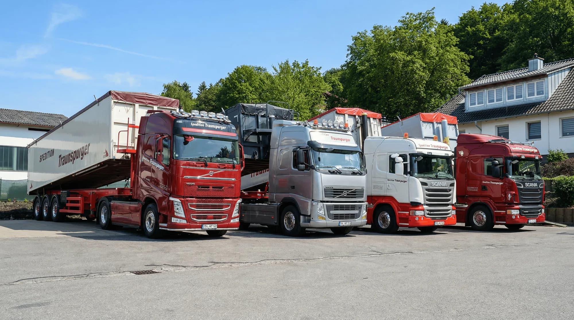 LKW-Flotte der Spedition Traunspurger
